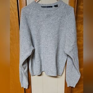 Chereskin Cozy Gray Lambswool And Angora Women's Crew Neck Sweater